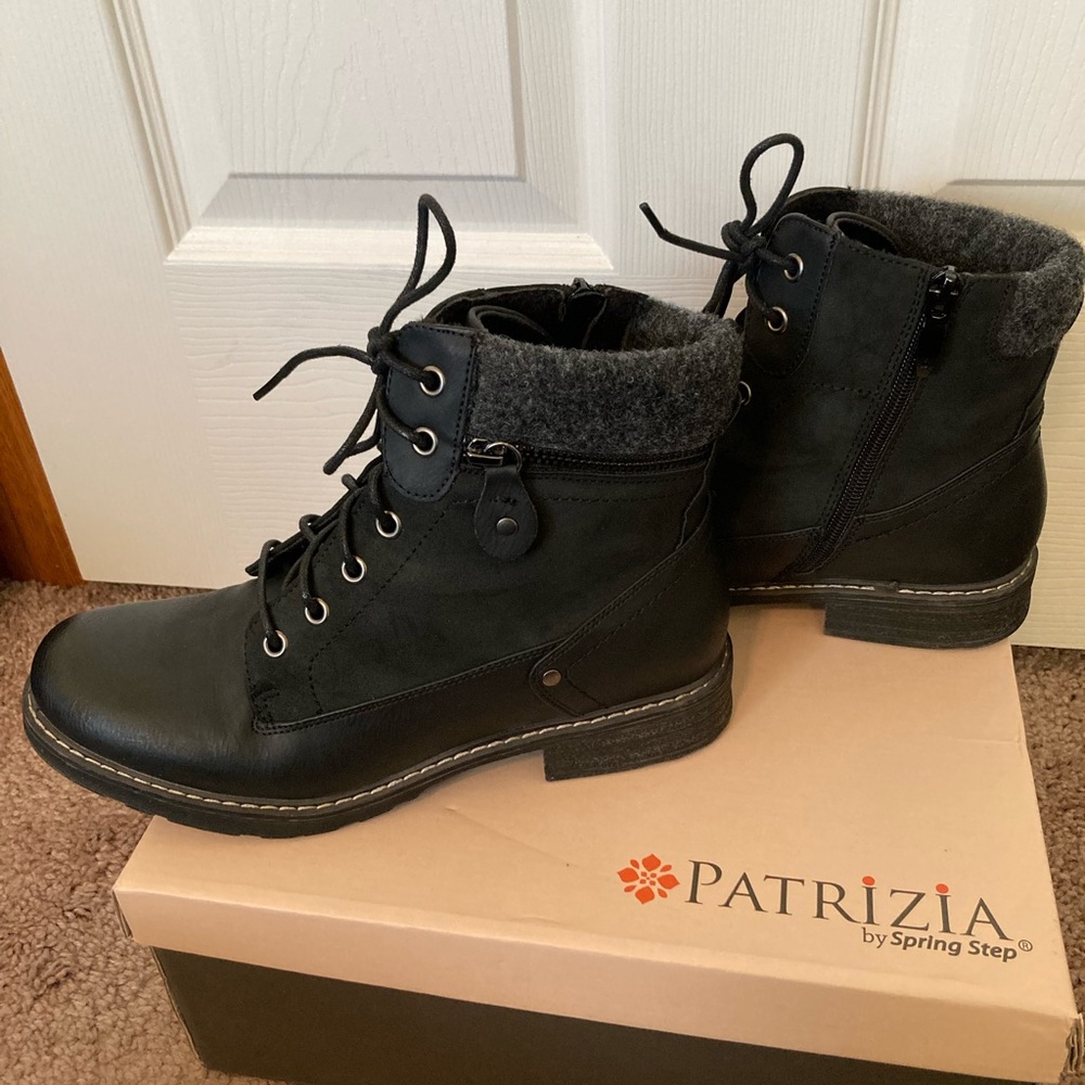 Patrizia Black Combat Boots for Women - Picture 8 of 10